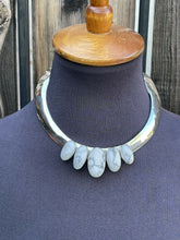 Load image into Gallery viewer, Navajo Sterling Silver &amp; White Buffalo 5 Stone Choker Necklace Signed