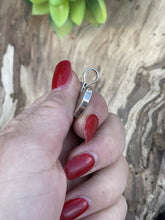 Load image into Gallery viewer, Zuni Iridescent Red Candy Cane Opal &amp; Sterling Silver Heart Pendant