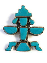 Load image into Gallery viewer, Vintage Sterling Silver &amp; Turquoise Kachina Pin/Pendant Signed