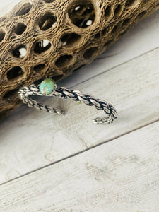 Navajo Sterling Cuff & Royston Turquoise Twisted Cuff Bracelet