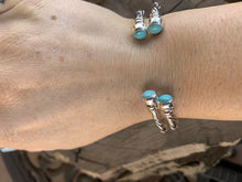 Load image into Gallery viewer, Navajo Turquoise &amp; Sterling Silver Braided Cuff Bracelet
