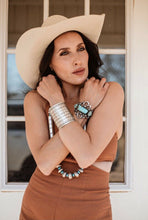 Load image into Gallery viewer, Navajo Sterling Silver Hand Stamped Statement Bracelet Cuff Signed