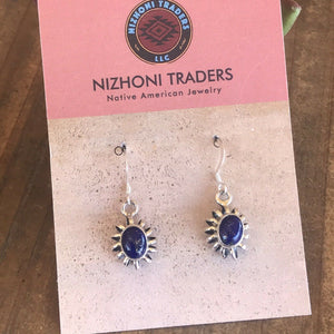Navajo Sterling Silver Blue Lapis Dangle Earrings