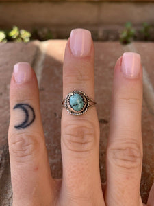Navajo Turquoise & Sterling Silver Dot Ring