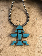 Load image into Gallery viewer, Vintage Sterling Silver &amp; Turquoise Kachina Pin/Pendant Signed