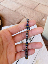 Load image into Gallery viewer, Navajo Lapis, Gaspeite And Sterling Silver Navajo Pearl Beaded Necklace