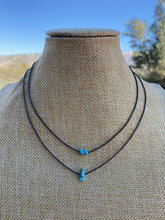 Load image into Gallery viewer, Handmade Sleeping Beauty one Turquoise stone and Sterling Silver Necklace 14 and 16 inch