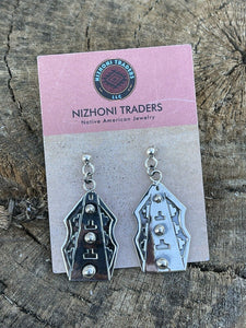 Navajo Sterling Silver Southwest Dangle Earrings Signed