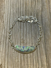 Load image into Gallery viewer, Navajo Sterling Silver &amp; Opal Inlay Sleek Pendant Necklace