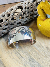 Load image into Gallery viewer, Navajo Sterling Silver Overlay Horse Cuff Bracelet