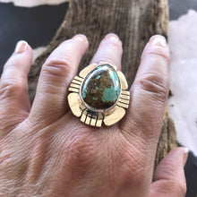 Load image into Gallery viewer, Navajo Royston Turquoise &amp; Sterling Ring Size 6.