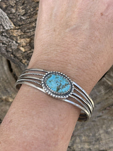 Sterling Silver Kingman Turquoise Stacker Cuff Bracelet