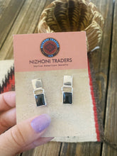 Load image into Gallery viewer, Navajo Sterling Silver And Black Onyx Stud Earrings
