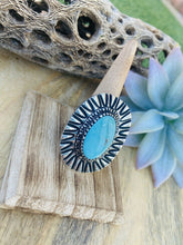Load image into Gallery viewer, Navajo Royston Turquoise &amp; Sterling Silver Ring Size 10