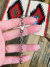 Load image into Gallery viewer, Navajo Sterling Silver &amp; Pink Dream Mohave Bar Necklace Signed