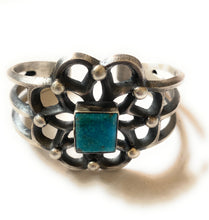 Load image into Gallery viewer, Navajo Kingman Turquoise &amp; Sterling Silver Cuff Bracelet by Chimney Butte