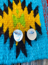 Load image into Gallery viewer, Navajo Kingman Turquoise &amp; Sterling Silver Post Earrings Signed