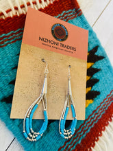 Load image into Gallery viewer, Sterling Liquid Silver &amp; Turquoise Beaded Dangle Earrings