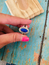 Load image into Gallery viewer, Navajo Sterling Silver &amp; Lapis Ring Size 7.5