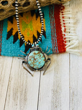 Load image into Gallery viewer, Navajo Sterling Silver &amp; Number 8 Mountain Beetle Turquoise Pendant