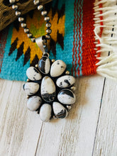 Load image into Gallery viewer, Navajo White Buffalo And Sterling Silver Cluster Pendant