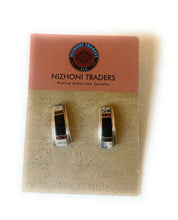 Load image into Gallery viewer, Navajo Multi Stone &amp; Sterling Silver Inlay Dangle Earrings Signed