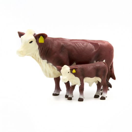 Farm Toy Hereford Cow Calf Pair