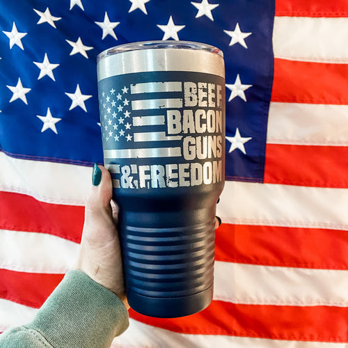 Tumbler - Beef, Bacon, Guns & Freedom (2 colors)