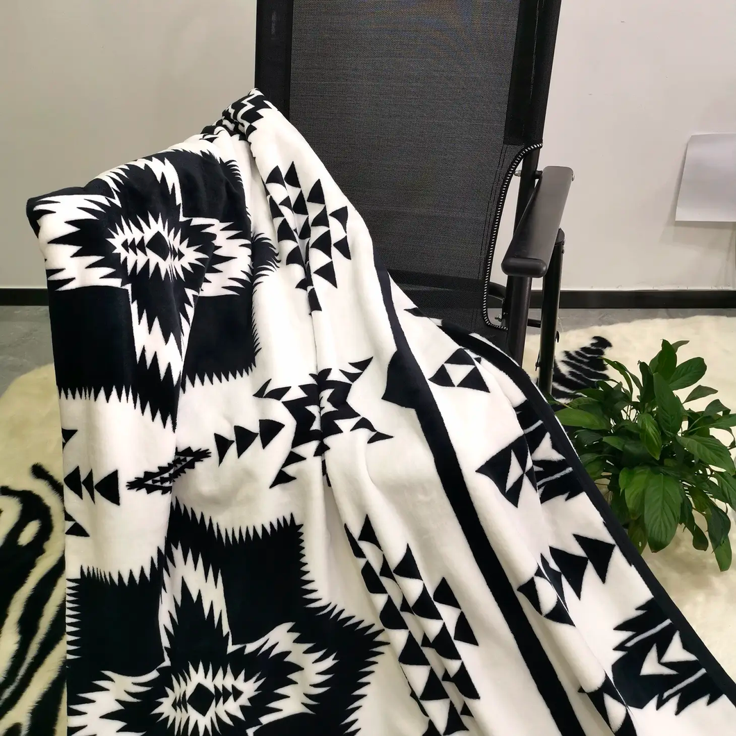 Blanket King Size Black White Aztec Amanda Radke