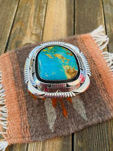 Load image into Gallery viewer, Navajo Royston Turquoise &amp; Sterling Silver Cuff Bracelet Signed