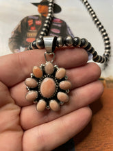Load image into Gallery viewer, Navajo Queen Pink Conch Shell And Sterling Silver Pendant Signed Sheila