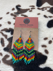 Navajo Sterling Silver Beaded Earrings