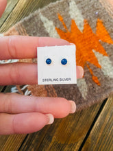 Load image into Gallery viewer, Navajo Sterling Silver &amp; Lapis Mini Stud Earrings