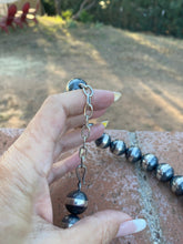Load image into Gallery viewer, Navajo Pearl Style Sterling Silver Pearls 14mm with extender
