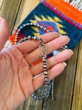 Load image into Gallery viewer, Navajo White Buffalo &amp; Sterling Silver Pearl Beaded Tassel Necklace