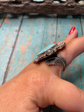 Load image into Gallery viewer, Old Pawn Navajo Sterling Silver &amp; Turquoise Ring Size Adjustable