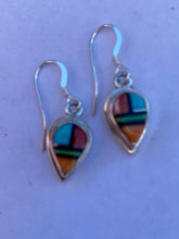 Load image into Gallery viewer, Turquoise Orange Spiny Drop Dangle Earrings