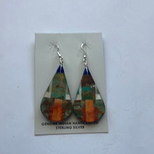 Load image into Gallery viewer, Santo Domingo Multi Stone Inlay Dangle Earrings