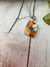 Load image into Gallery viewer, Sterling Silver &amp; Multi Stone Spice Rectangle Pendant