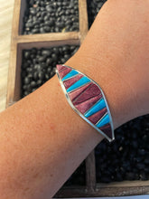 Load image into Gallery viewer, Navajo Sterling Silver, Spiny, &amp; Turquoise Cuff Bracelet
