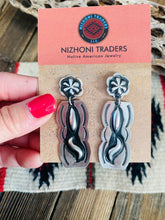 Load image into Gallery viewer, Navajo Sterling Silver Concho Dangle Earrings By Leander Tahe