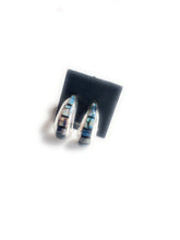Load image into Gallery viewer, Navajo Blue Opal Inlay &amp; Sterling Silver Earrings