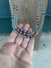 Load image into Gallery viewer, Navajo Multi Stone And Sterling Silver Beaded Necklace 30INCH