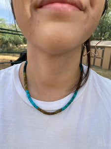 Navajo Natural Royston & Kingman Turquoise beaded Necklace