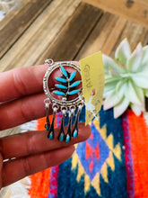 Load image into Gallery viewer, Vintage Old Pawn Zuni Turquoise &amp; Sterling Silver Needlepoint Necklace