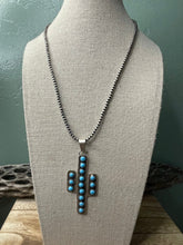 Load image into Gallery viewer, Navajo Sterling Silver &amp; Turquoise Cactus Necklace