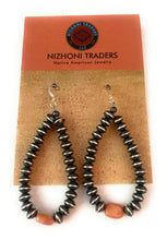 Load image into Gallery viewer, Navajo Sterling Silver Pearl &amp; Rhodochrosite Dangle Hoop Earrings
