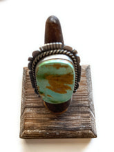 Load image into Gallery viewer, Navajo Turquoise &amp; Sterling Silver Ring Size 6.5 Signed Russell Sam