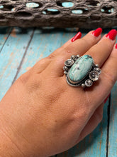 Load image into Gallery viewer, Old Pawn Navajo Sterling Silver &amp; Turquoise Ring Size 10
