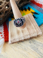 Load image into Gallery viewer, Handmade Sterling Silver Skull Ring Size 10.25